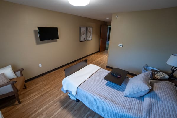 Private resident room with furnishings