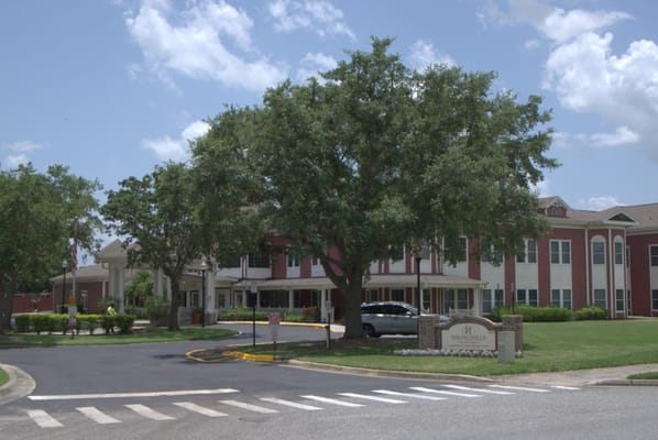 Exterior view of Spring Hills Hunters Creek with large tree and entrance.