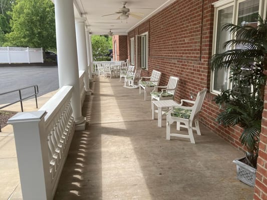 Outdoor patio area with seating