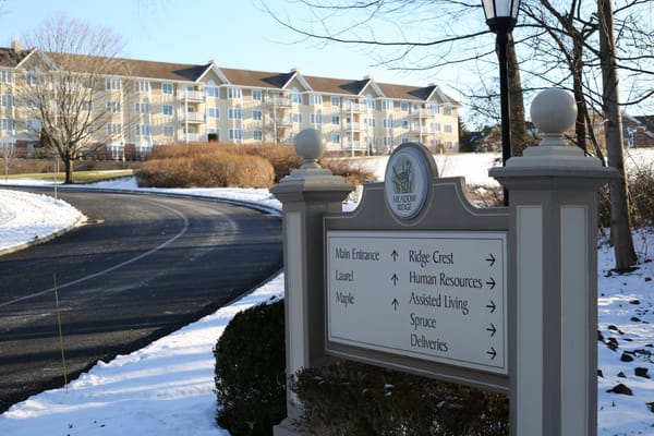 Signpost directing to various facilities at Meadow Ridge