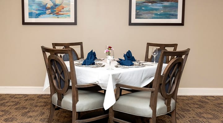 Well-set dining table in a cozy dining room