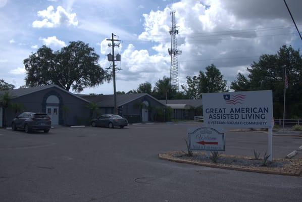 Front view of Great American Assisted Living facility in Tampa, Florida