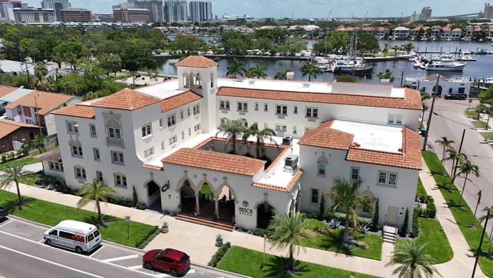 Aerial view of Hudson Manor Assisted Living facility