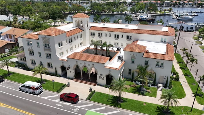 Aerial view of Hudson Manor Assisted Living facility