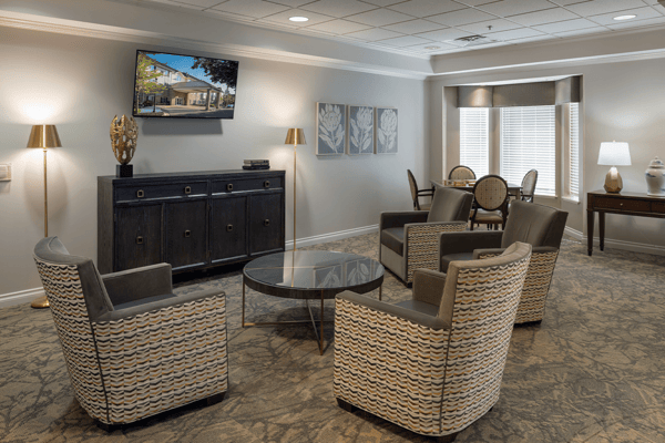 Common area with seating and entertainment options