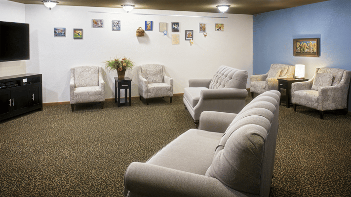 Comfortable seating area in a common room