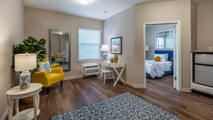 Cozy living space with a chair and decor