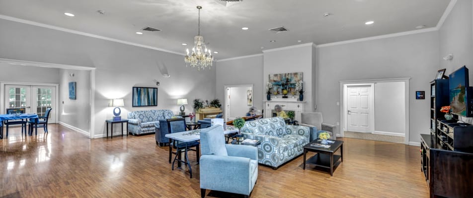 Common area with comfortable seating and decor