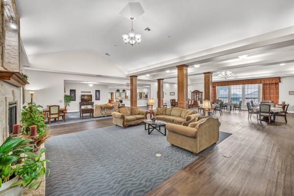 Cozy common area with seating and decor