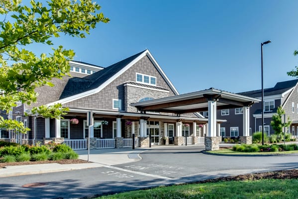 Exterior view of the assisted living facility entrance