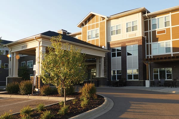 Exterior view of the assisted living facility entrance