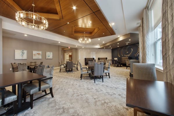 Spacious dining room with elegant decor