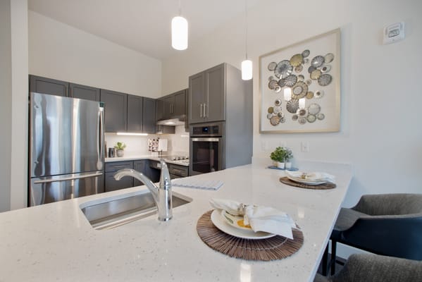 Modern kitchen interior with stylish decor