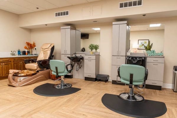 Interior view of a beauty salon in the facility