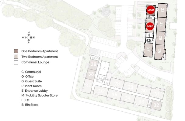 Facility floor plan showing apartment layout