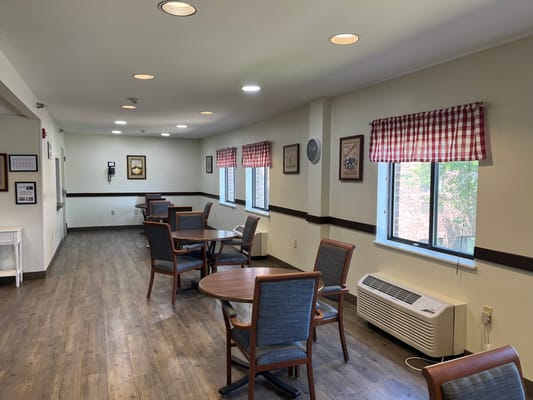 Common area with seating and natural light