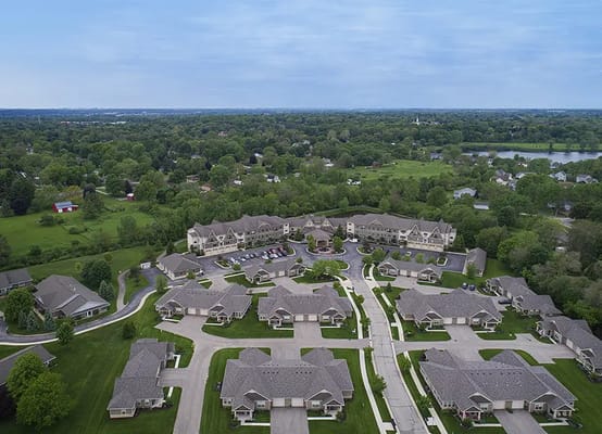 Aerial view of the American House Jenison campus