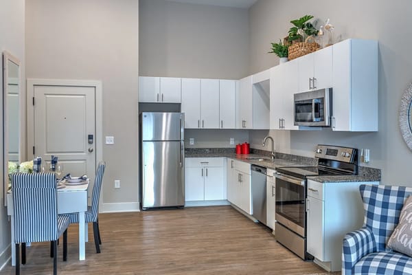 An interior view of a kitchen in a resident room