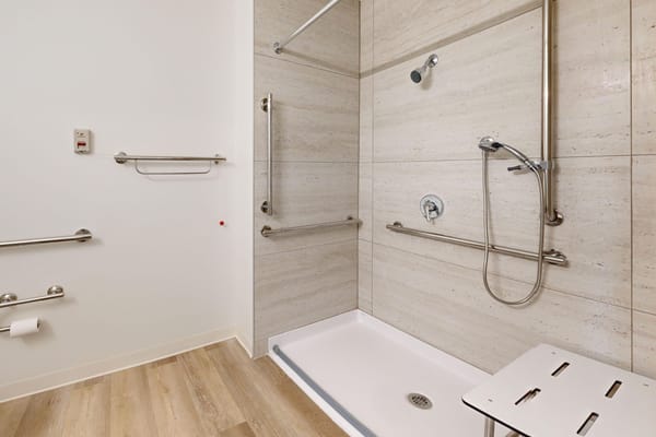 Accessible shower in a modern bathroom