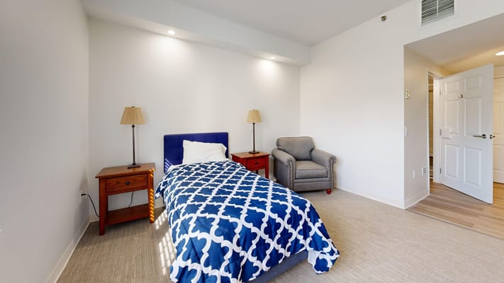 Cozy bedroom in a senior living facility