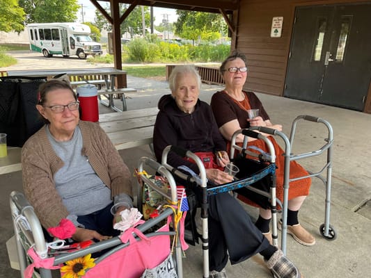 Residents enjoying time outdoors together