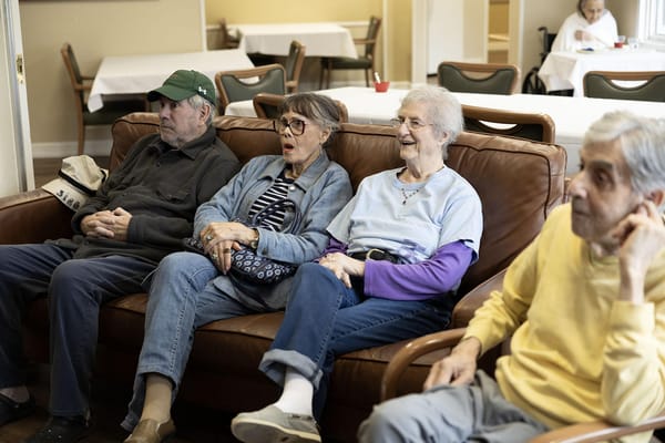 Residents enjoying time together in a common area