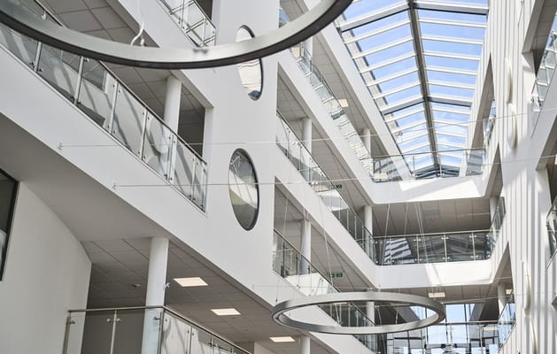 Bright and modern interior space with large windows