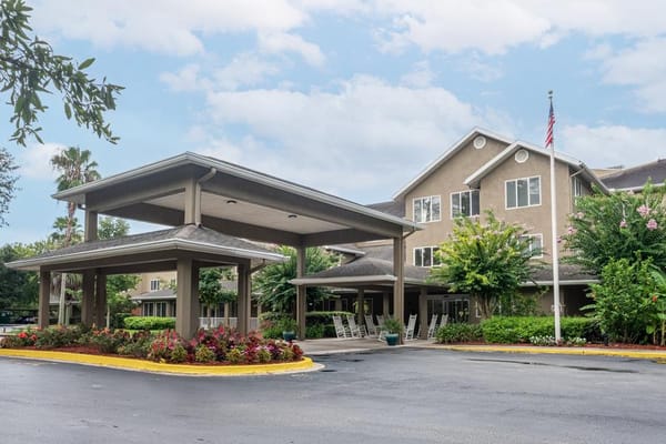 Exterior view of the assisted living facility entrance