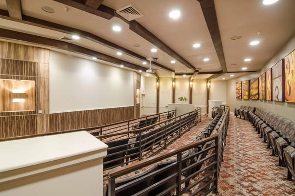 Interior common area with seating and artwork