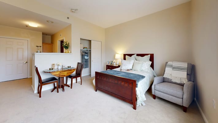 Cozy private resident room with dining area