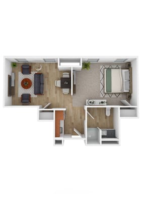 Architectural floor plan of a resident unit