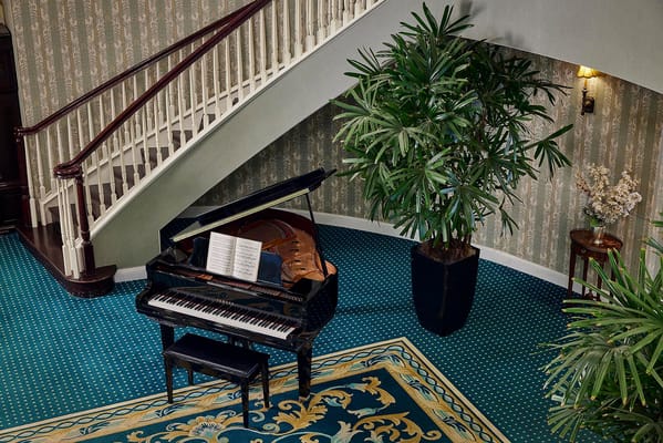 Interior view of a piano in a common area