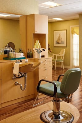 Interior of a senior living beauty salon