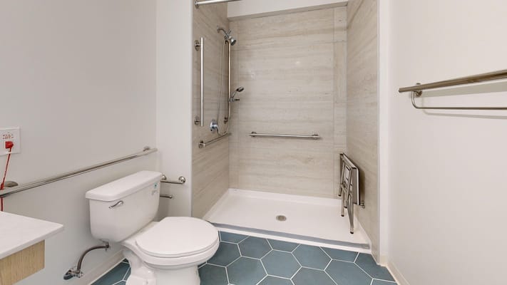 Modern bathroom with accessible features