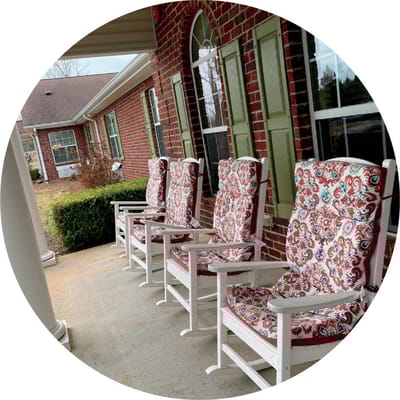 Outdoor rocking chairs on a porch