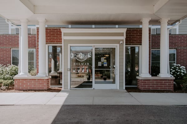 Entrance of Belmar Oakland facility with welcoming signage