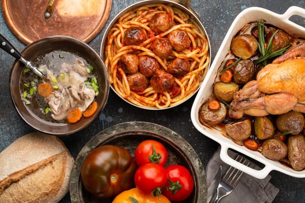 A variety of delicious dishes served in a dining setting