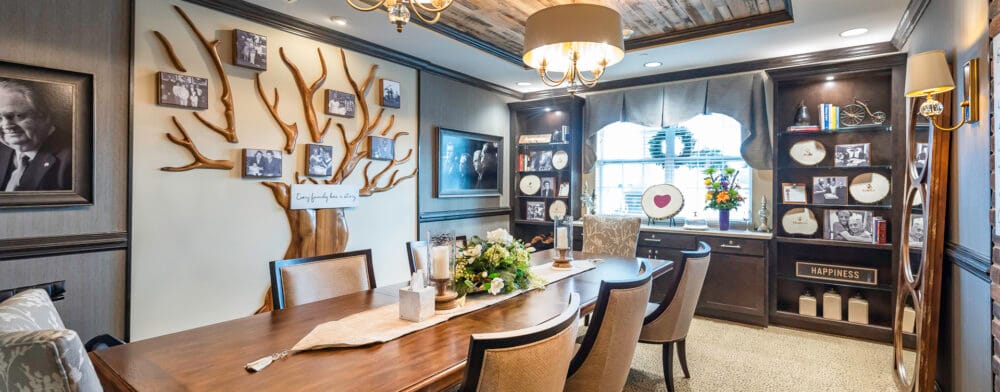 Cozy common area with dining table and decor