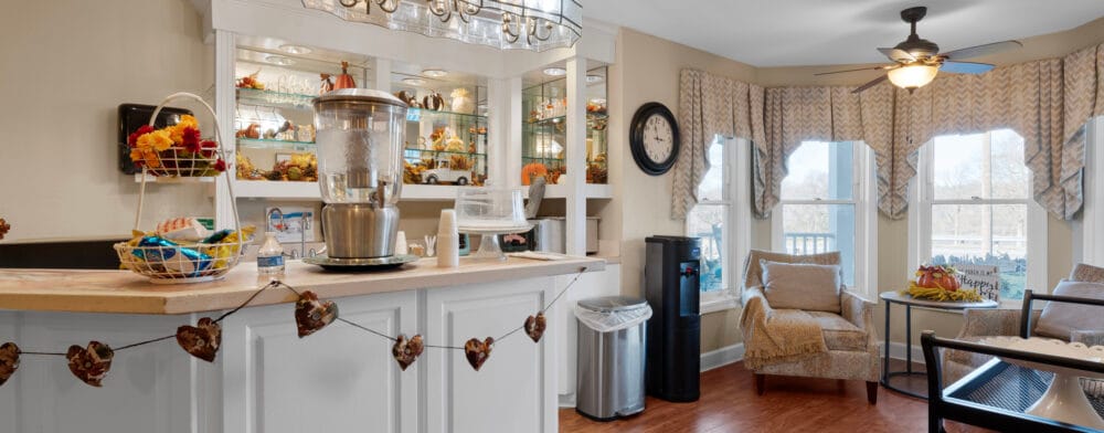 Cozy interior common area with seating and decor