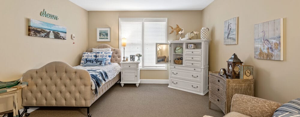 Cozy private resident room with decorations