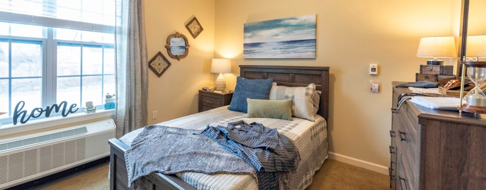 Cozy bedroom in a senior living facility