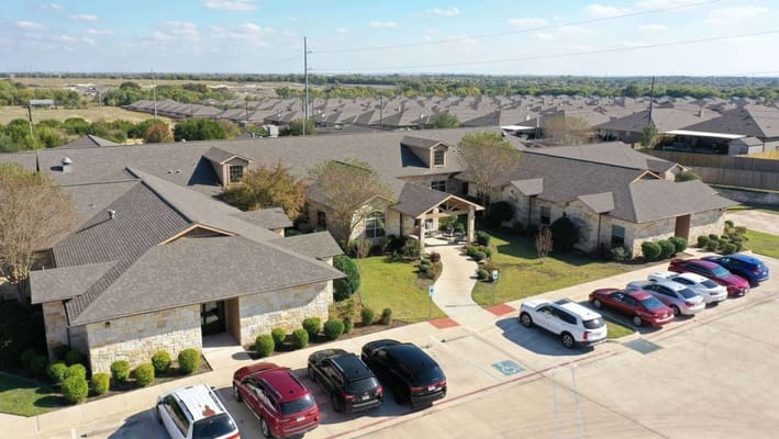 Aerial view of Canyon Creek Memory Care Community exterior