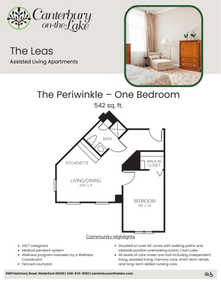 Floor plan of a one-bedroom apartment