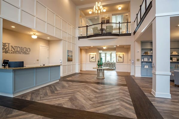 Bright lobby area of the facility with modern decor