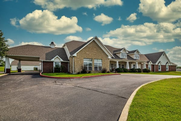 Exterior view of Alderbrook Village facility building