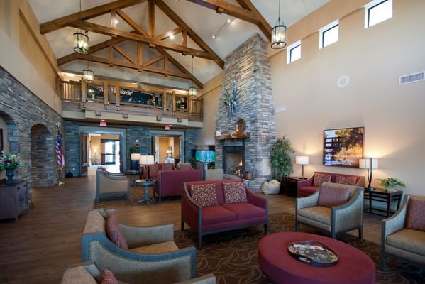 Interior view of a common area in a nursing home