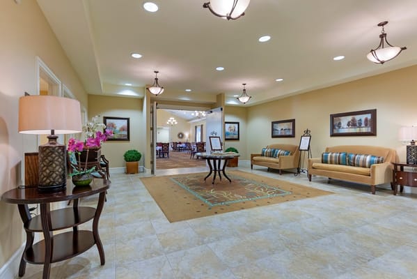 Interior lobby area with seating and decor