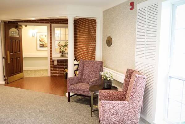 Cozy seating area in a senior living facility