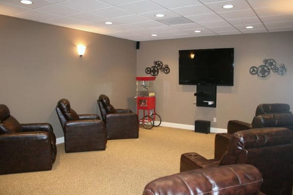 A common area with seating and a television.