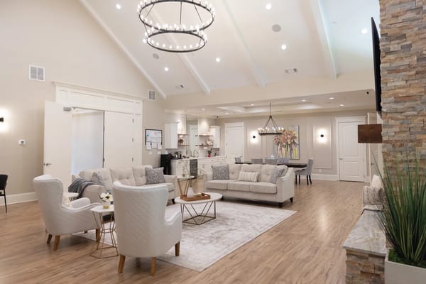 Bright and spacious common area with comfortable seating